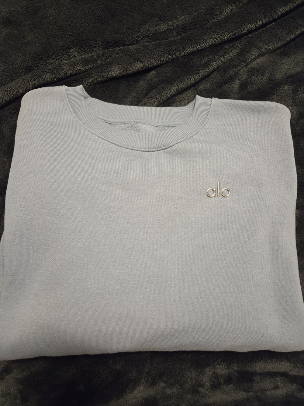 ALO Yoga Women's Crew Neck Sweater in Pale Blue